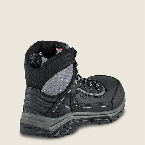 Red Wing Hiking Boots Womens Black/Grey - Trades - 6-inch Waterproof Csa Safety Toe - 0639245-LP